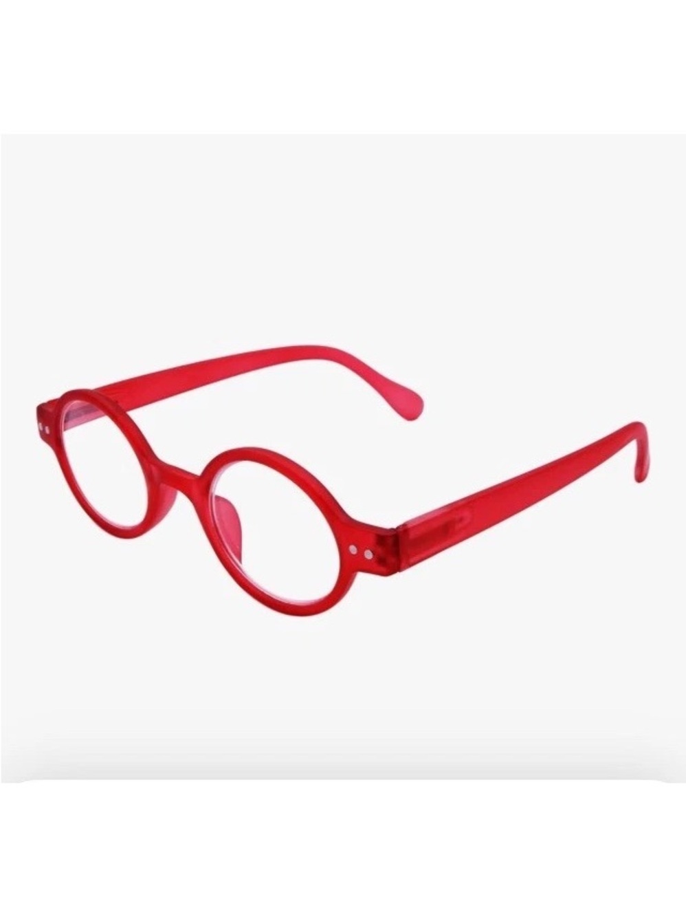 Round Red Vintage Look Reading Glasses Readers Men Women Unisex w/Case 3.0 New
